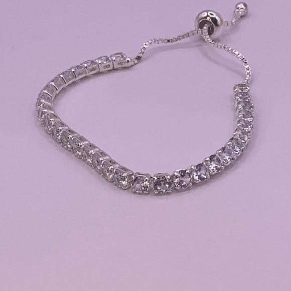 Sterling Silver Cubic Zirconia Tennis Bracelet - Picture 2 of 4